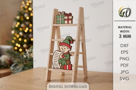 Mini escaleras navideñas para corte láser y CNC