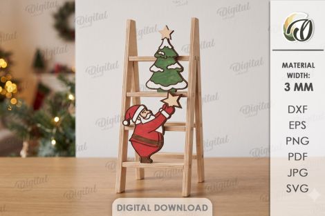 Mini escaleras navideñas para corte láser y CNC