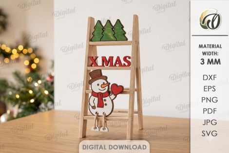 Mini escaleras navideñas para corte láser y CNC