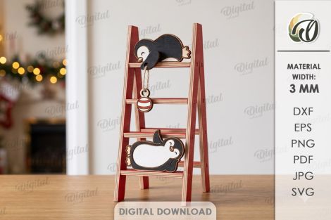 Mini escaleras navideñas para corte láser y CNC