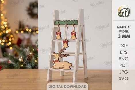 Mini escaleras navideñas para corte láser y CNC