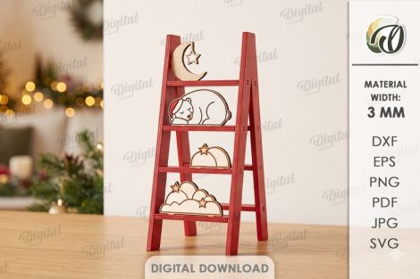 Mini escaleras navideñas para corte láser y CNC