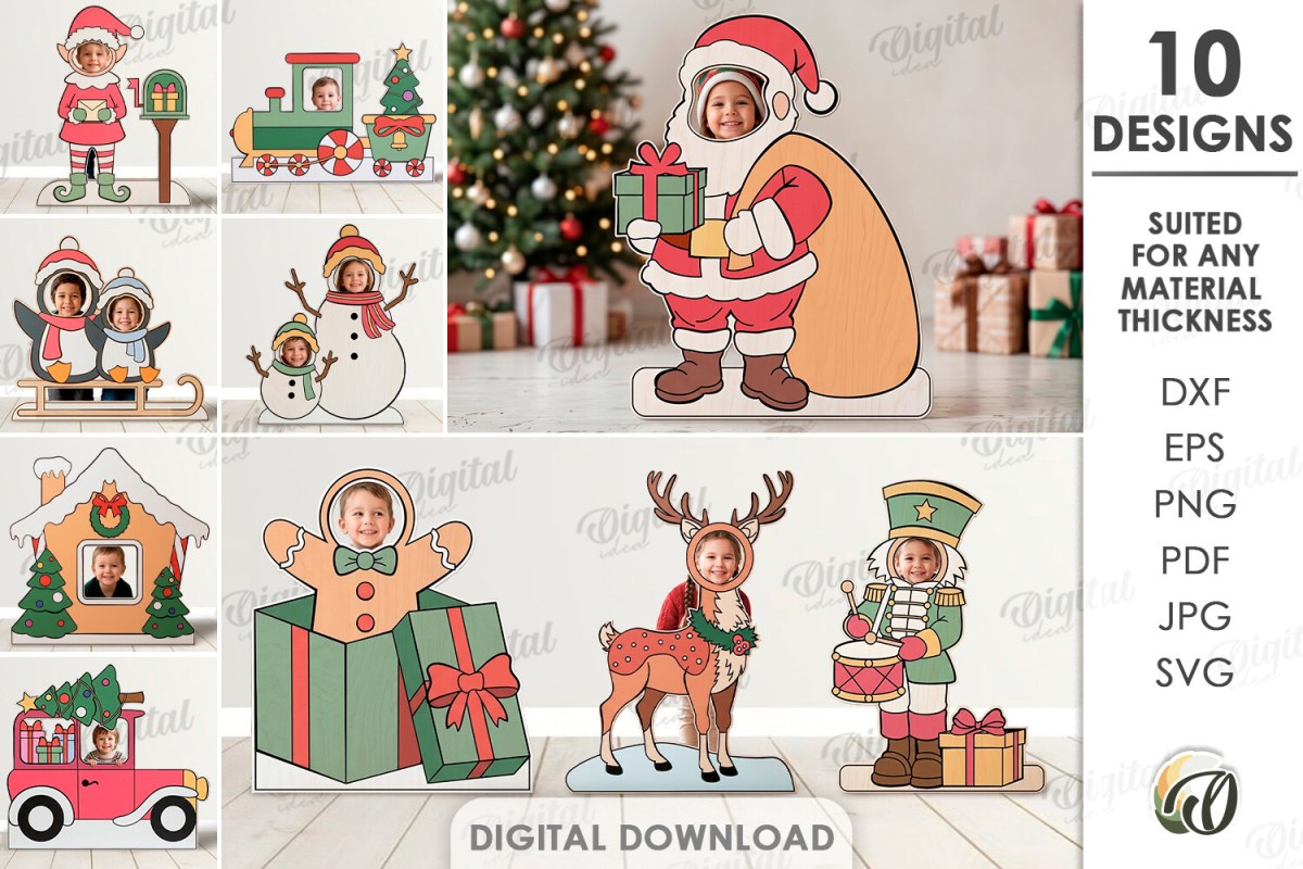 Zonas fotográficas navideñas para corte láser y CNC