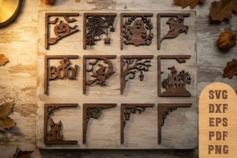 Soporte de esquina Halloween para corte láser y CNC