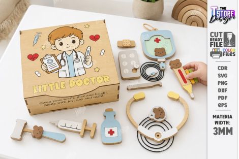 Paquete de cajas médicas para corte láser y CNC