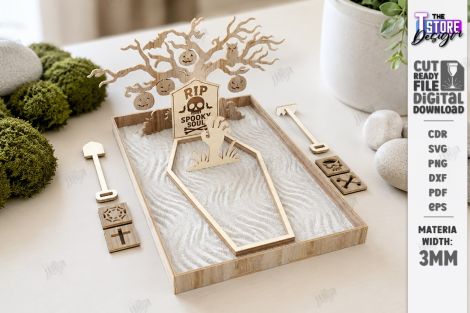 Diseño minimalista jardín zen para corte láser y CNC
