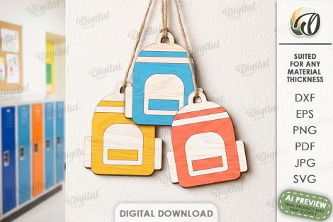 Adornos escolares para corte láser y CNC con diseño vectorial