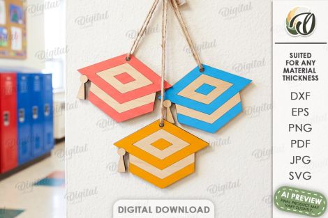 Adornos escolares para corte láser y CNC con diseño vectorial