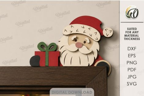 Paquete esquinas puertas navideñas para corte láser