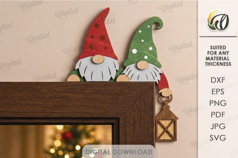 Paquete esquinas puertas navideñas para corte láser