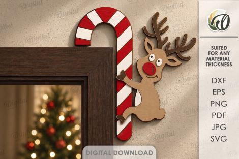 Paquete esquinas puertas navideñas para corte láser