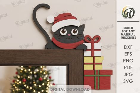 Paquete esquinas puertas navideñas para corte láser