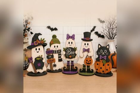 Fantasma de Halloween para corte láser y CNC, decoración perfecta