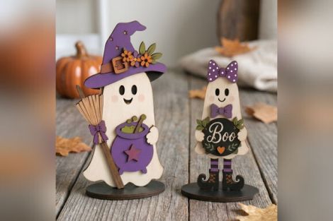 Fantasma de Halloween para corte láser y CNC, decoración perfecta