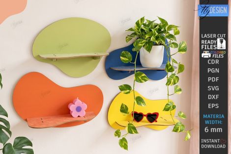 Estantes de pared abstractos con efecto goteo para decoración