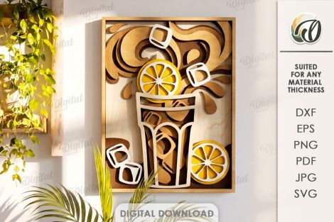 Decoración navideña con forma de bebidas para corte láser