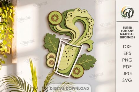Decoración navideña con forma de bebidas para corte láser