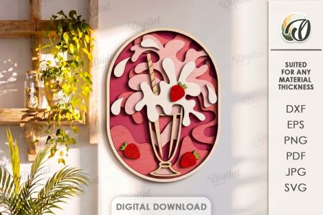 Decoración navideña con forma de bebidas para corte láser