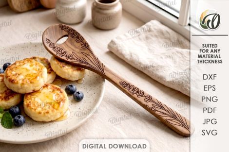 Set de cucharas de cocina para corte láser y CNC, archivos SVG y DXF incluidos