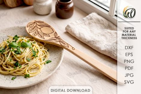 Set de cucharas de cocina para corte láser y CNC, archivos SVG y DXF incluidos