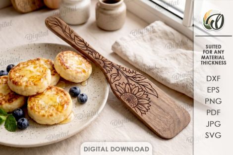 Set de cucharas de cocina para corte láser y CNC, archivos SVG y DXF incluidos