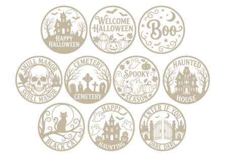 Letreros decorativos Halloween para corte láser y CNC, archivos SVG y DXF incluidos