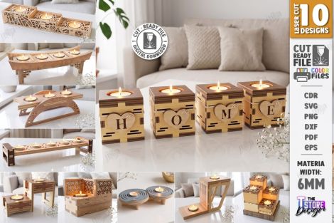 Diseño para corte láser: Pack velas pequeñas