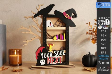 Diseño de Bruja para corte láser y CNC, ideal para decoración