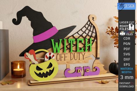 Diseño de Bruja para corte láser y CNC, ideal para decoración