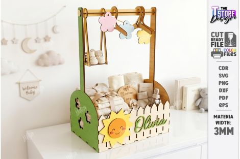 Cajas para baby shower en MDF, archivos SVG y DXF