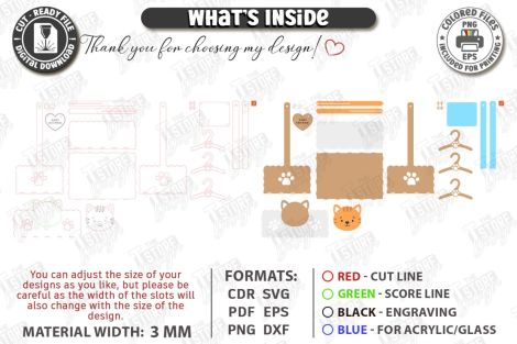 Cajas para baby shower en MDF, archivos SVG y DXF