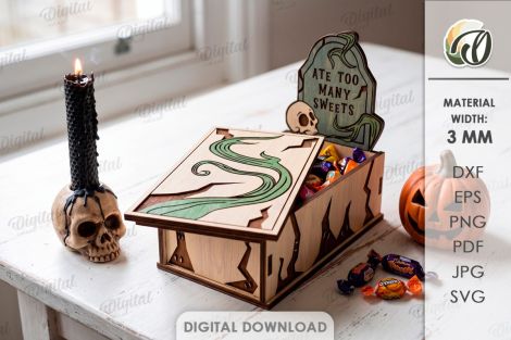Cajas de dulces de Halloween para corte láser y CNC, decoración festiva