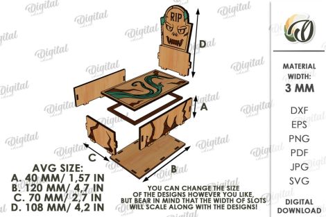 Cajas de dulces de Halloween para corte láser y CNC, decoración festiva