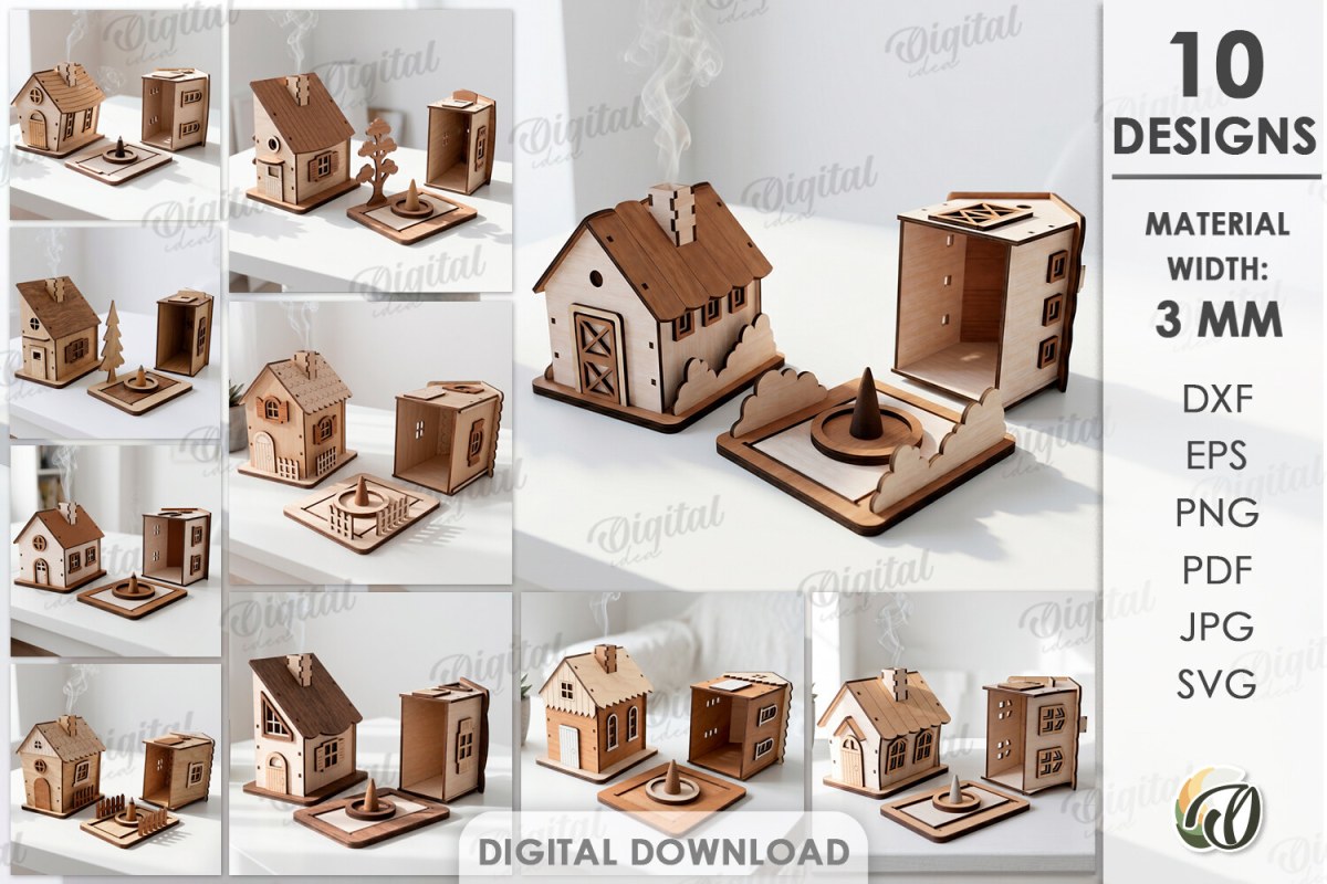 Paquete de casas de incienso para decoración Hogar
