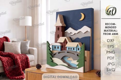 Decoración navideña en capas para corte láser y CNC
