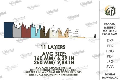 Decoración navideña en capas para corte láser y CNC