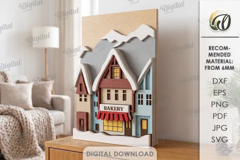 Decoración navideña en capas para corte láser y CNC