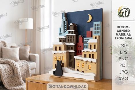 Decoración navideña en capas para corte láser y CNC