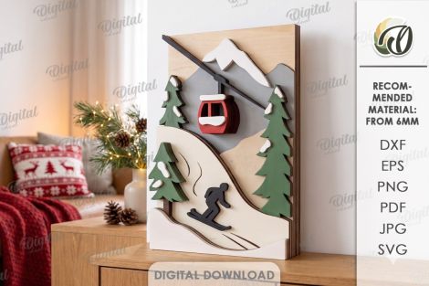 Decoración navideña en capas para corte láser y CNC