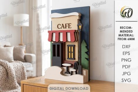 Decoración navideña en capas para corte láser y CNC