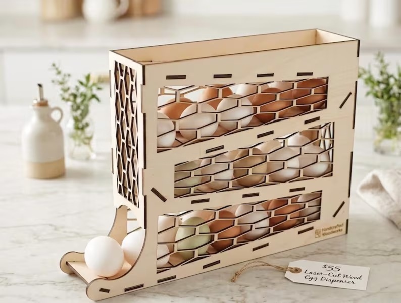 Dispensador de huevos de Día del Padre para corte láser y CNC