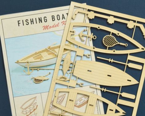 Barco de Pesca Miniatura para Corte láser y CNC