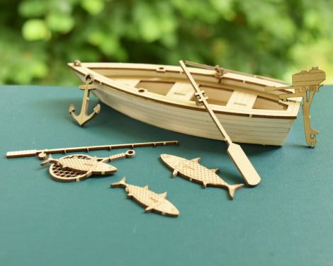 Barco de Pesca Miniatura para Corte láser y CNC