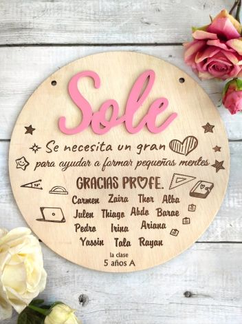 Placa Profesores - Recuerdo Alumnos Fin de Curso - Regalo Profe - Archivo Vectorial - Svg