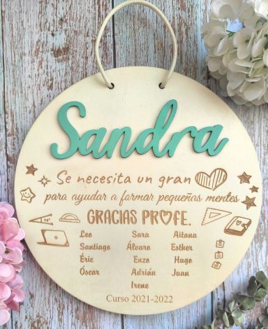 Placa Profesores - Recuerdo Alumnos Fin de Curso - Regalo Profe - Archivo Vectorial - Svg