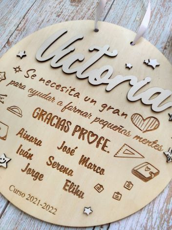 Placa Profesores - Recuerdo Alumnos Fin de Curso - Regalo Profe - Archivo Vectorial - Svg