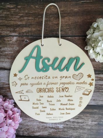 Placa Profesores - Recuerdo Alumnos Fin de Curso - Regalo Profe - Archivo Vectorial - Svg