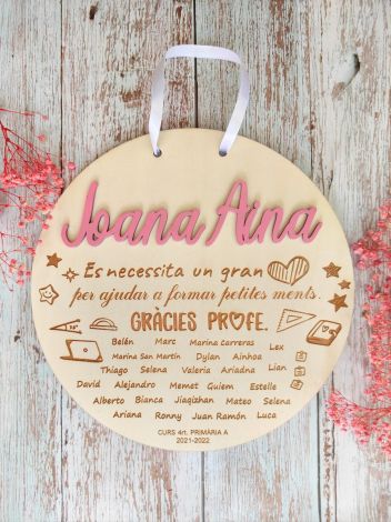 Placa Profesores - Recuerdo Alumnos Fin de Curso - Regalo Profe - Archivo Vectorial - Svg