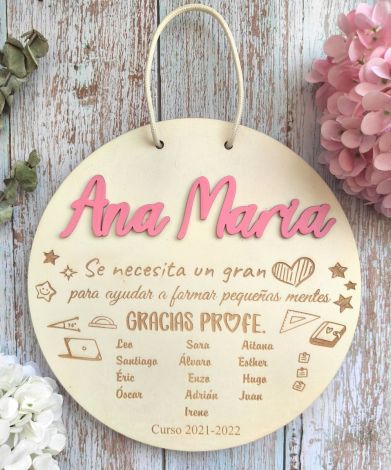 Placa Profesores - Recuerdo Alumnos Fin de Curso - Regalo Profe - Archivo Vectorial - Svg