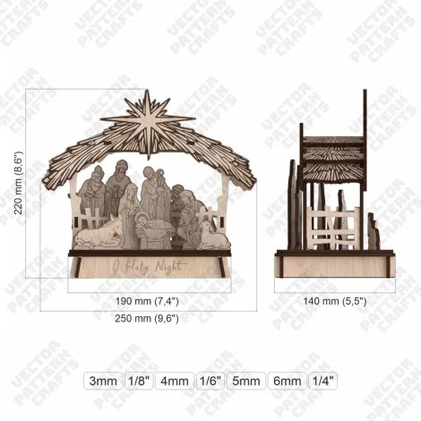 Escena Nativa de Belén para corte láser y CNC, archivos SVG y DXF incluidos